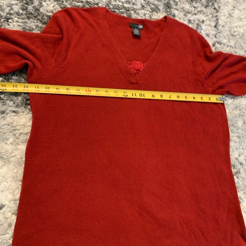 East 5th Woman Red Long Sleeve Blouse Size 1X - Picture 9 of 14